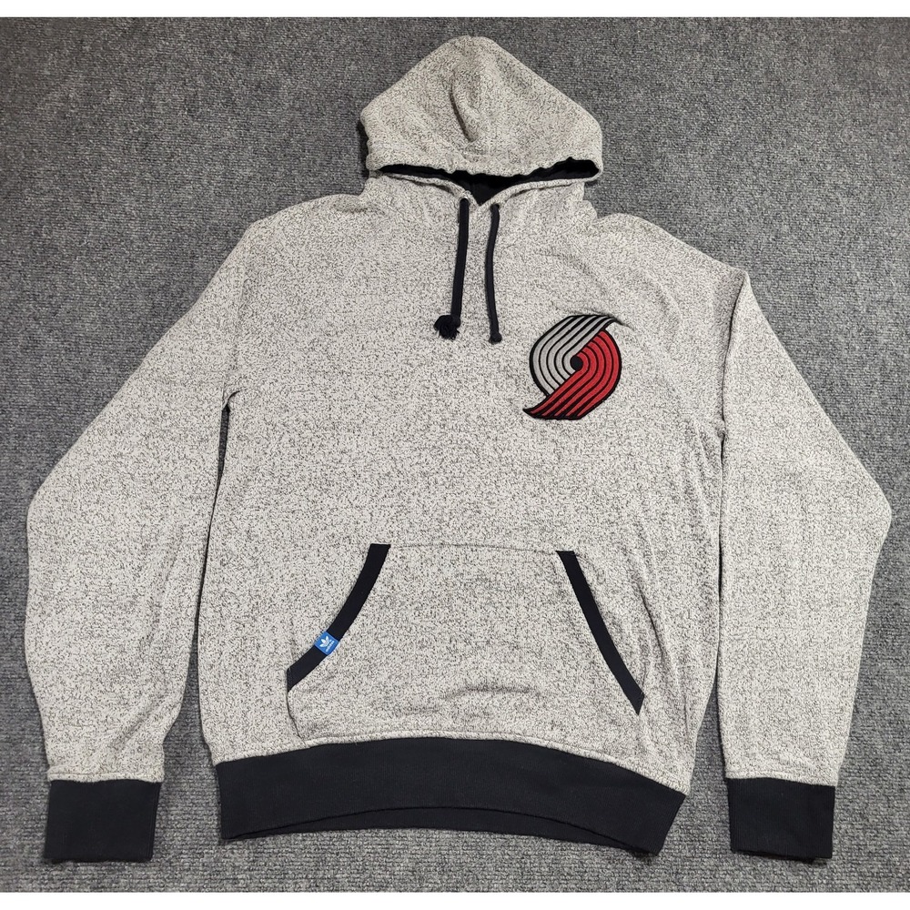 Adidas Portland Trail Blazers NBA Pullover Heather Gray Hoodie Size Medium